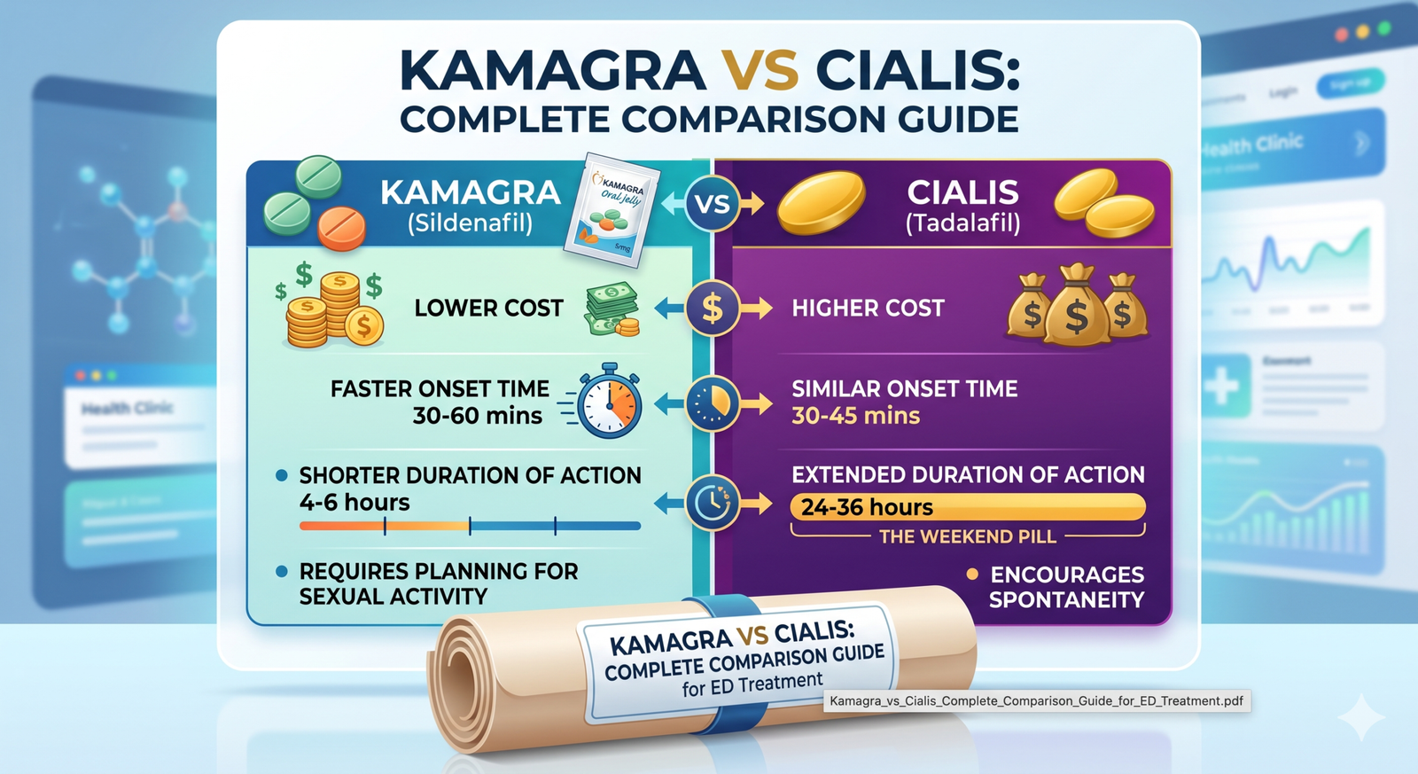Kamagra vs Cialis: Complete Comparison Guide for ED Treatment